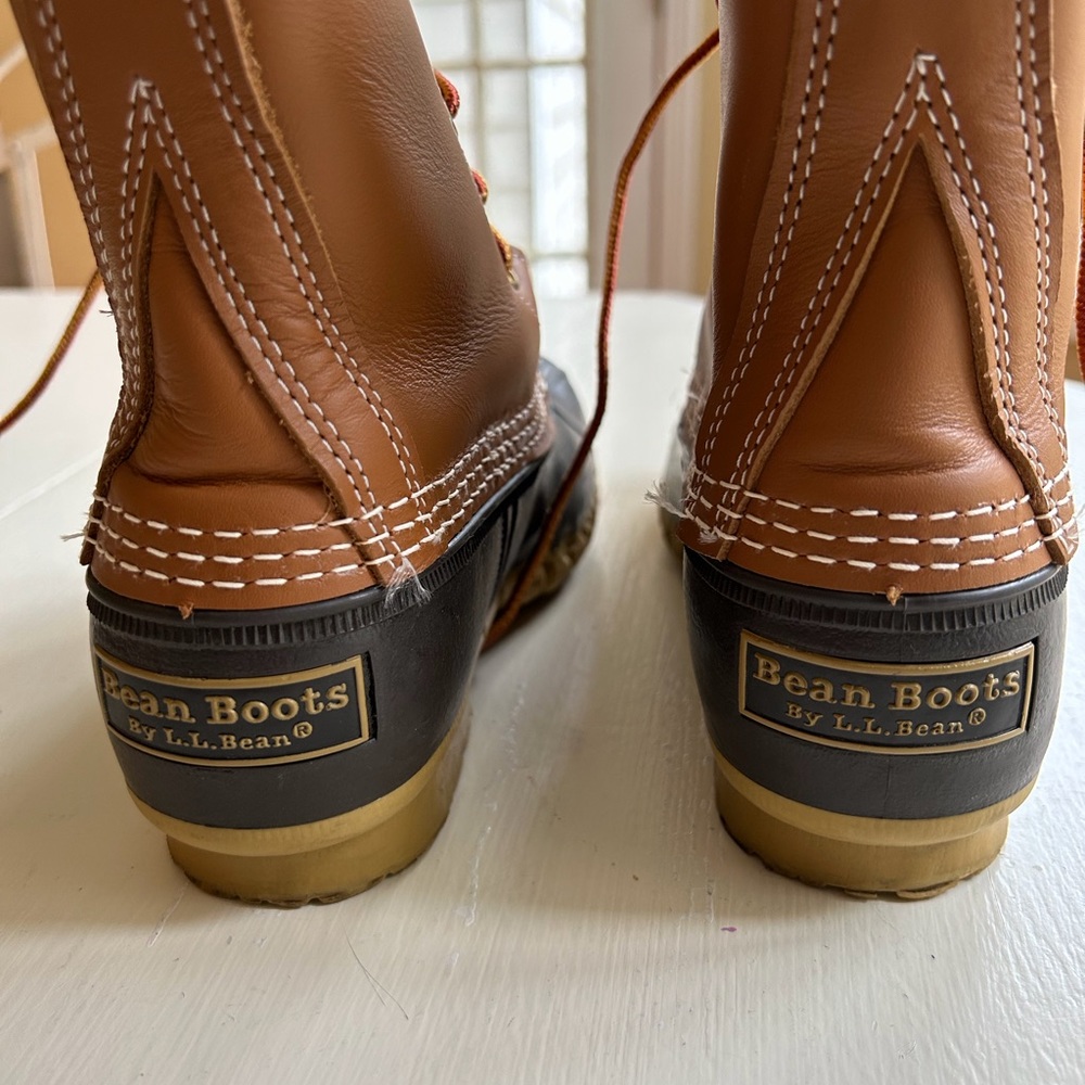 LL bean women's original bean waterproof  boots tan/brown - Picture 4 of 7